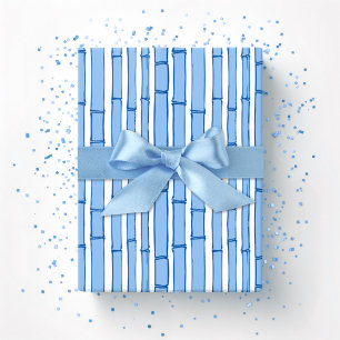 Bambooey Bamboestreep in Blauwe Porselein Cadeaupapier
