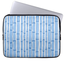 Bambooey Bamboestreep in Blauwe Porselein Laptop Sleeve