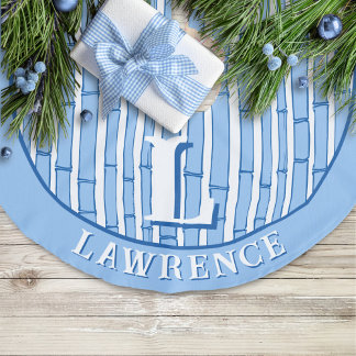 Bambooey Bamboo Stripe in Blue Personalized Imitatie Linnen Kerstboom Kleed