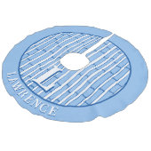 Bambooey Bamboo Stripe in Blue Personalized Imitatie Linnen Kerstboom Kleed (Gekanteld)