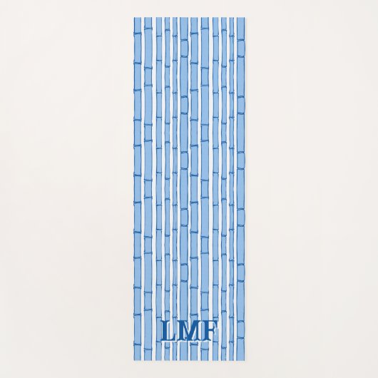 Bambooey Bamboo Stripe in Blue Personalized Yogamat (Voorkant)