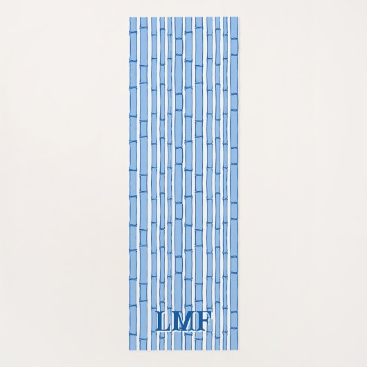 Bambooey Bamboo Stripe in Blue Personalized Yogamat (Achterkant)