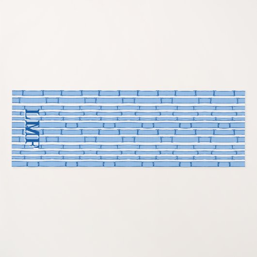 Bambooey Bamboo Stripe in Blue Personalized Yogamat (Voorkant (horizontaal))
