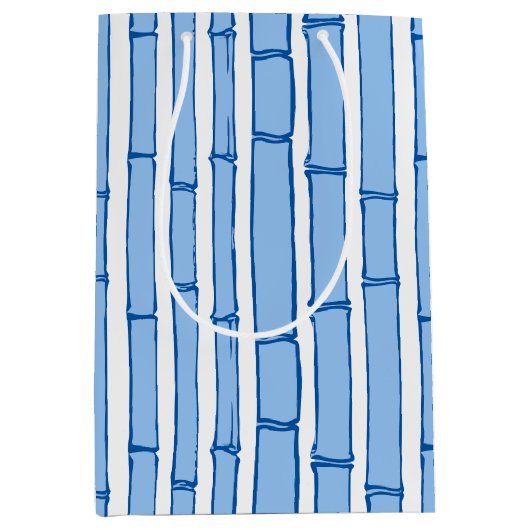 Bambooey Bamboo Stripe in Blue Porcelain Medium Cadeauzakje (Voorkant)