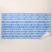 Bambooey Bamboo Stripe in Blue Porcelain Strandlaken (Voorkant)