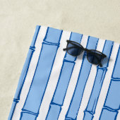 Bambooey Bamboo Stripe in Blue Porcelain Strandlaken (In situ)