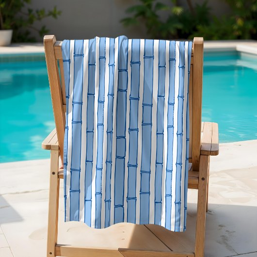 Bambooey Bamboo Stripe in Blue Porcelain Strandlaken