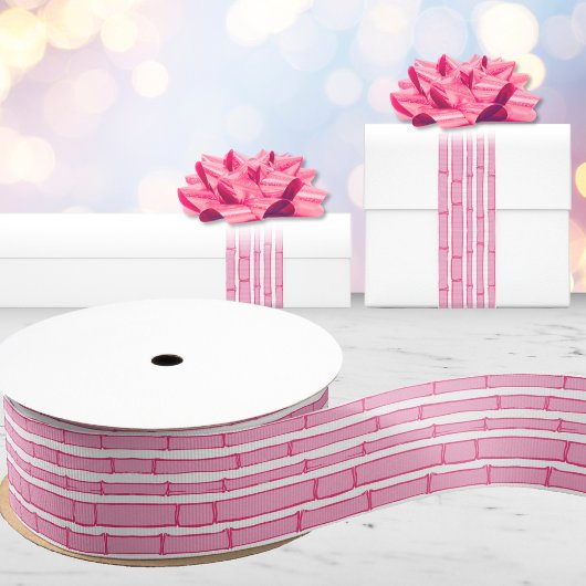 Bambooey Bamboo Stripe in Pink Grosgrain Lint