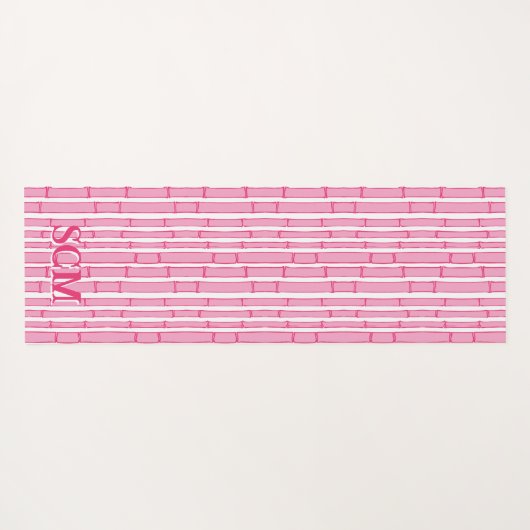 Bambooey Bamboo Stripe in Pink Personalized Yogamat (Achterkant (horizontaal))