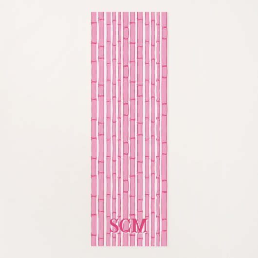 Bambooey Bamboo Stripe in Pink Personalized Yogamat (Voorkant)
