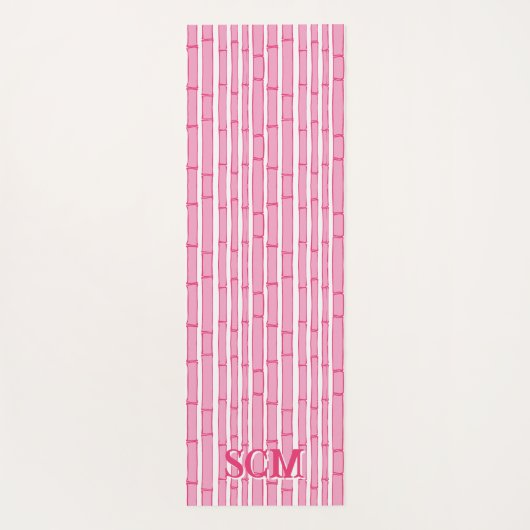Bambooey Bamboo Stripe in Pink Personalized Yogamat (Achterkant)