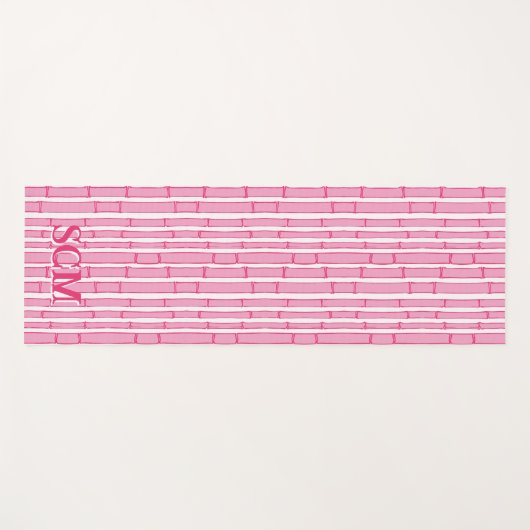 Bambooey Bamboo Stripe in Pink Personalized Yogamat (Voorkant (horizontaal))