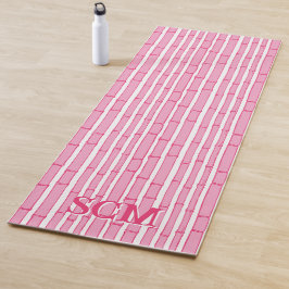 Bambooey Bamboo Stripe in Pink Personalized Yogamat
