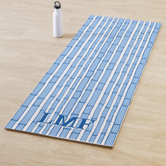 Bambooey Bamboostreep in Blauw Persoonlijk Yogamat (In situ)