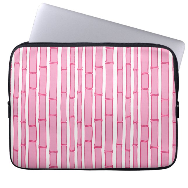 Bambooey Bamboostreep in Roze Laptop Sleeve (Voorkant)