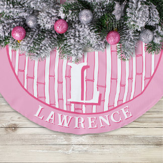 Bambooey Bamboostreep in Roze Persoonlijk Imitatie Linnen Kerstboom Kleed