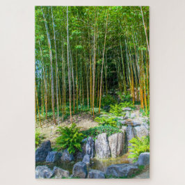 Bamboolbomen in de tuin van het Comomeer, italië Legpuzzel