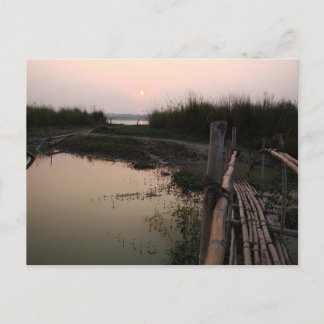 Bamboonbrug, Ganges, West-Bengalen, India Briefkaart