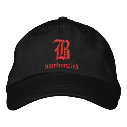 Bamboozled Mannen Baseball Pet- Zwart/Rood Pet (Voorkant)