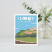 Bamburg Northumberland Travel Place Illustration Briefkaart (Staand voorkant)