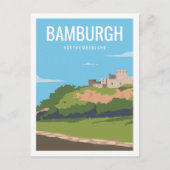 Bamburg Northumberland Travel Place Illustration Briefkaart (Voorkant)