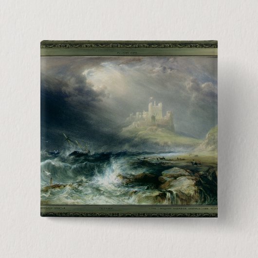 Bamburgh Castle, Northumberland Vierkante Button 5,1 Cm (Voorkant)