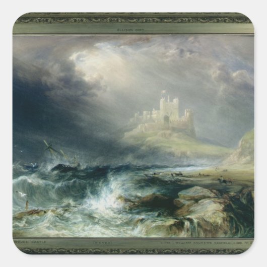 Bamburgh Castle, Northumberland Vierkante Sticker (Voorkant)