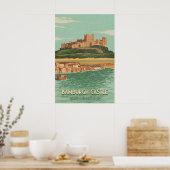 Bamburgh Kasteel Northumberland Reisposter Poster (Keuken)
