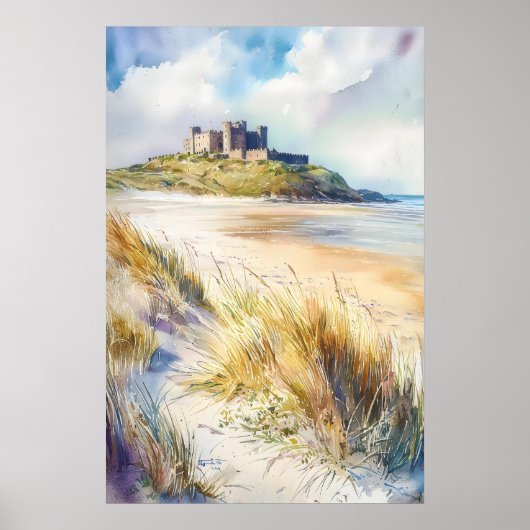 Bamburgh Watercolor 1 Poster (Voorkant)