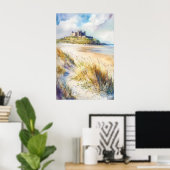Bamburgh Watercolor 1 Poster (Thuiskantoor)