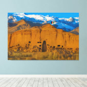 Bamyan, Afghanistan - Buddacliffvallei Canvas Afdruk (Insitu (Houten vloer))