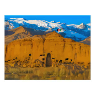 Bamyan, Afghanistan - Buddacliffvallei Foto Afdruk