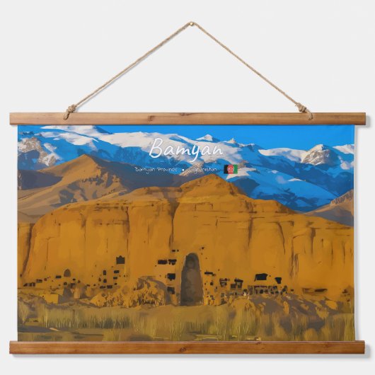 Bamyan, Afghanistan - Buddacliffvallei Hangend Wandkleed (Voorkant)