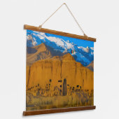Bamyan, Afghanistan - Buddacliffvallei Hangend Wandkleed (Gebogen)