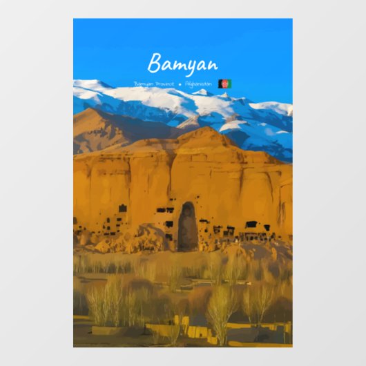Bamyan, Afghanistan - Buddacliffvallei Raamsticker (Vel)
