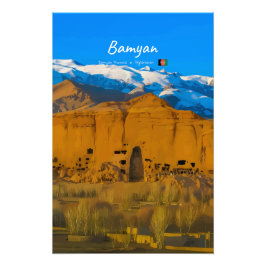 Bamyan, Afghanistan - Buddha Klifvallei Foto Afdruk