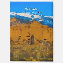 Bamyan, Afghanistan - Buddha Klifvallei Vlak Magneet