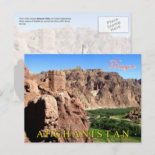 Bamyan, provincie Bamyan, Afghanistan Briefkaart (Voorkant / Achterkant)
