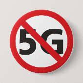 Ban 5G-toets Ronde Button 7,6 Cm (Voorkant)