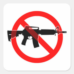Ban Assault Weapons - Cirkelplassen Vierkante Sticker
