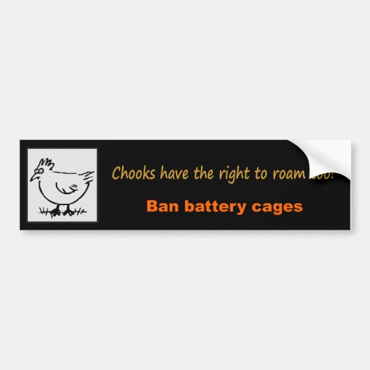 Ban Battery Cages Bumpersticker (Voorkant)