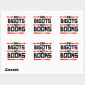BAN BIGOTS NIET BOEKEN VIERKANTE STICKER (Vel)