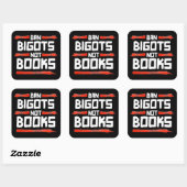 BAN BIGOTS NIET BOEKEN VIERKANTE STICKER (Vel)