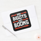 BAN BIGOTS NIET BOEKEN VIERKANTE STICKER (Envelop)