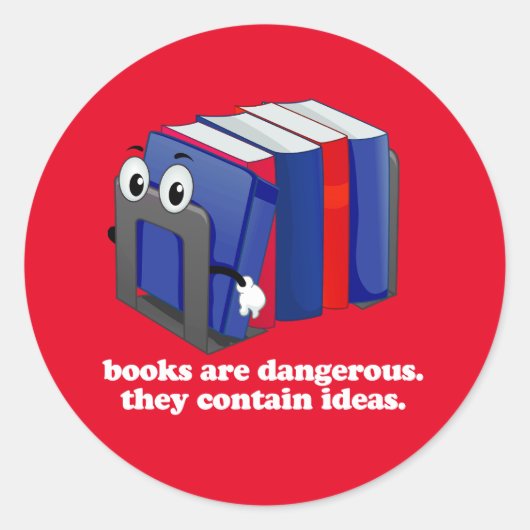 Ban Bigots not Books Ronde Sticker (Voorkant)