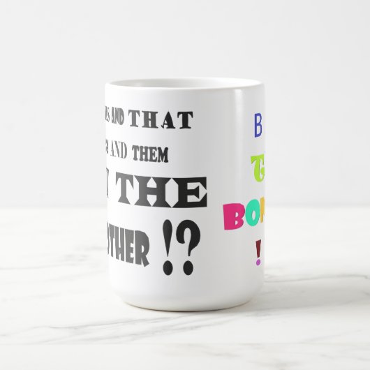 Ban de bonker grappen lacht en klachten bericht magische mok (Midden)