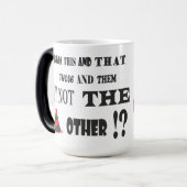 Ban de bonker grappen lacht en klachten bericht magische mok (Voorkant links)