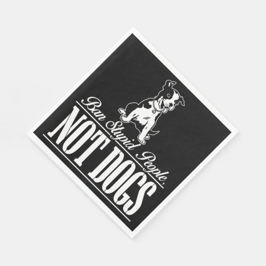 Ban domme mensen niet honden grappige pitbull cita servet (Hoek)