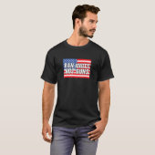 Ban Idiots Not Pistool American Flag T-shirt (Voorkant volledig)
