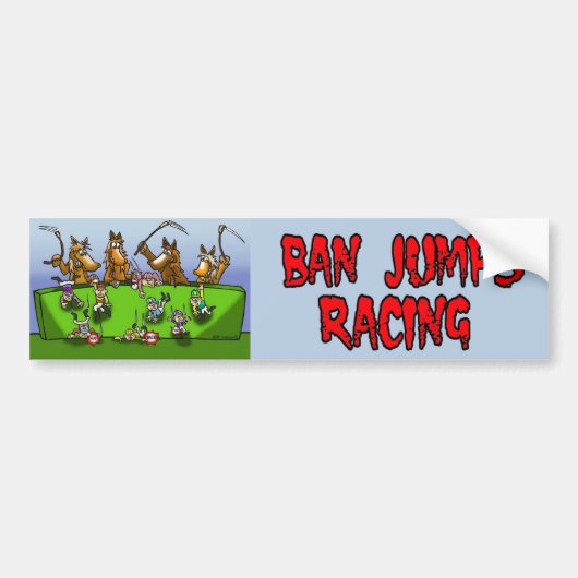 BAN JUMPS RACING BUMPERSTICKER (Voorkant)